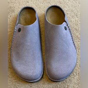 Birkenstock Lavender Suede Footbed Sandals Zermatt Premium